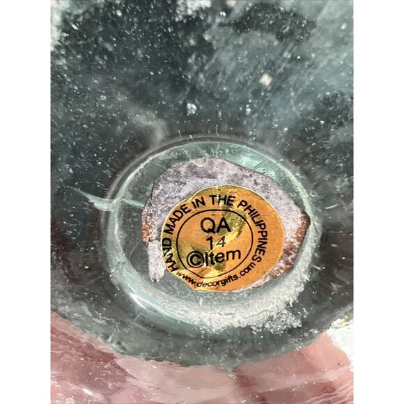 Vintage Handmade Metal Reindeer Glass Base Candle Holder 10.5”HX 7”W Phillipines - Picture 10 of 10